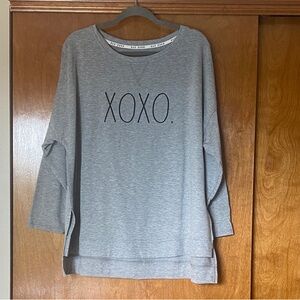Rae Dunn Gray Sweater with XOXO Print. NWT.  Super soft.